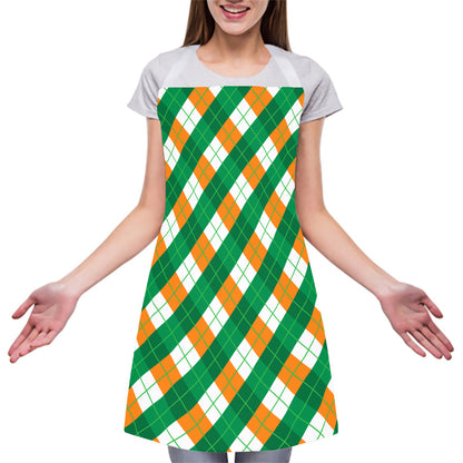 Irish Argyle Pattern Print Adjustable Apron