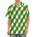 Irish Argyle Pattern Print Aloha Shirt