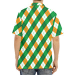 Irish Argyle Pattern Print Aloha Shirt