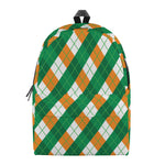 Irish Argyle Pattern Print Backpack