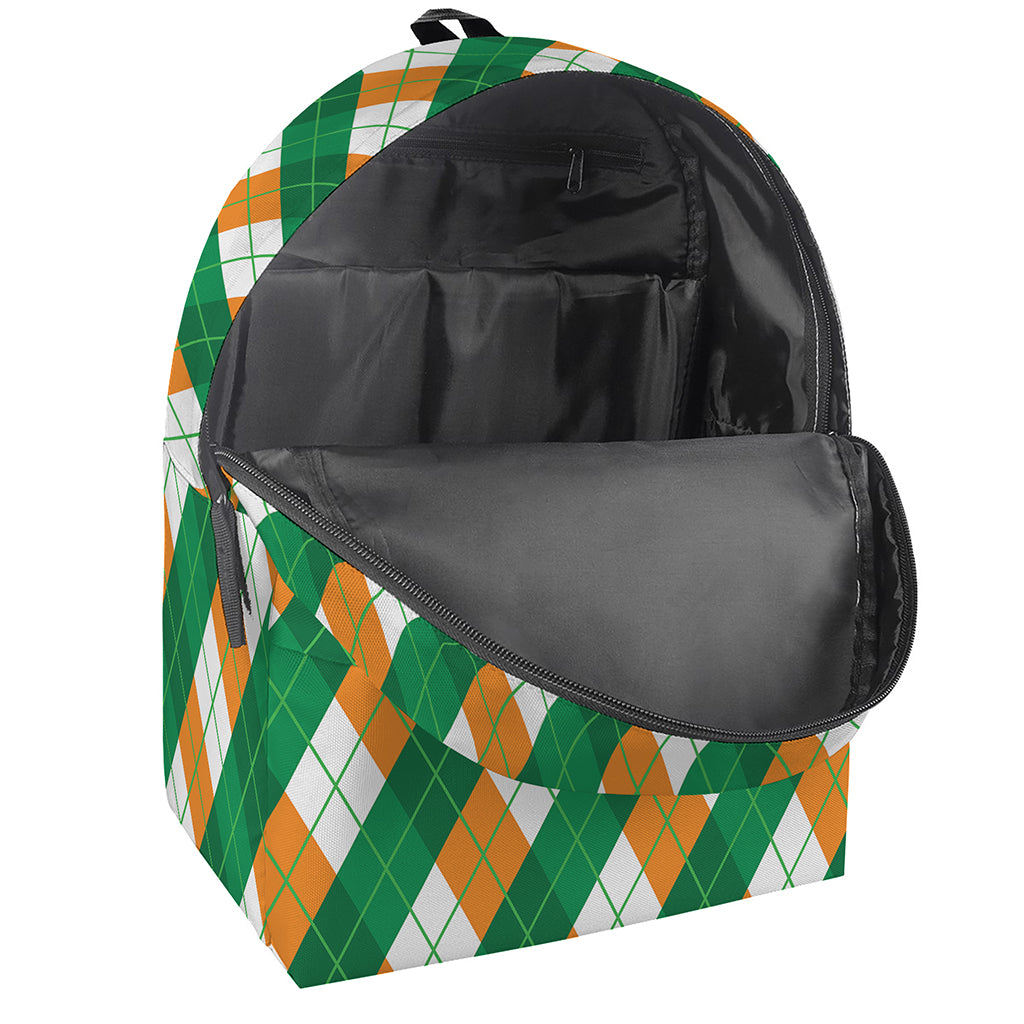 Irish Argyle Pattern Print Backpack