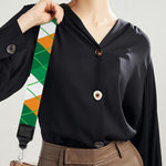 Irish Argyle Pattern Print Bag Strap