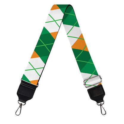 Irish Argyle Pattern Print Bag Strap