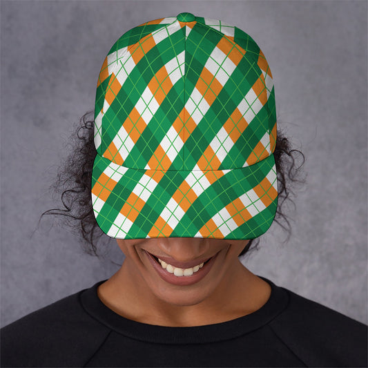 Irish Argyle Pattern Print Baseball Cap