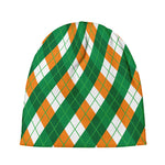 Irish Argyle Pattern Print Beanie