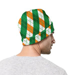 Irish Argyle Pattern Print Beanie