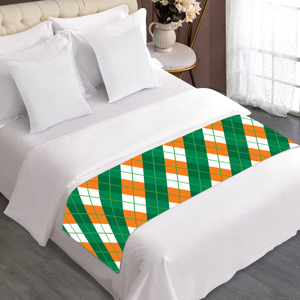 Irish Argyle Pattern Print Bed Runner