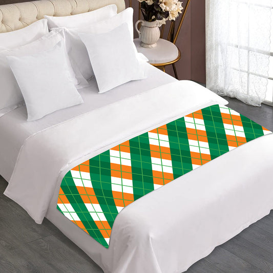 Irish Argyle Pattern Print Bed Runner