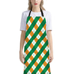 Irish Argyle Pattern Print Bib Apron With Pocket
