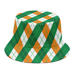 Irish Argyle Pattern Print Bucket Hat