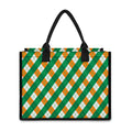 Irish Argyle Pattern Print Canvas Tote Bag