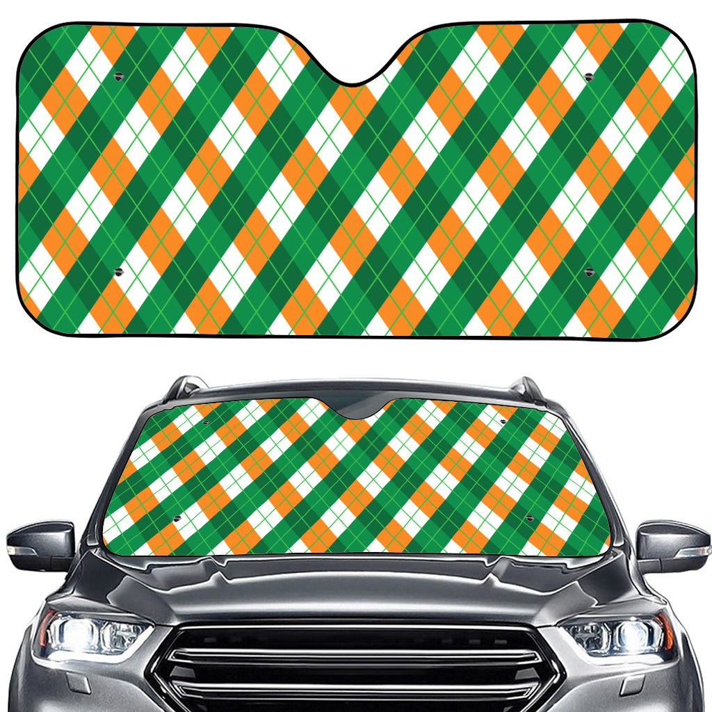 Irish Argyle Pattern Print Car Windshield Sun Shade