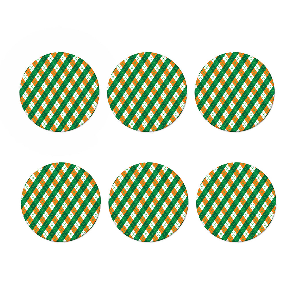 Irish Argyle Pattern Print Coaster Set