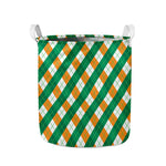 Irish Argyle Pattern Print Collapsible Laundry Basket