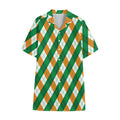 Irish Argyle Pattern Print Cotton Hawaiian Shirt