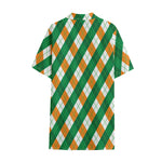 Irish Argyle Pattern Print Cotton Hawaiian Shirt