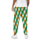 Irish Argyle Pattern Print Cotton Pants