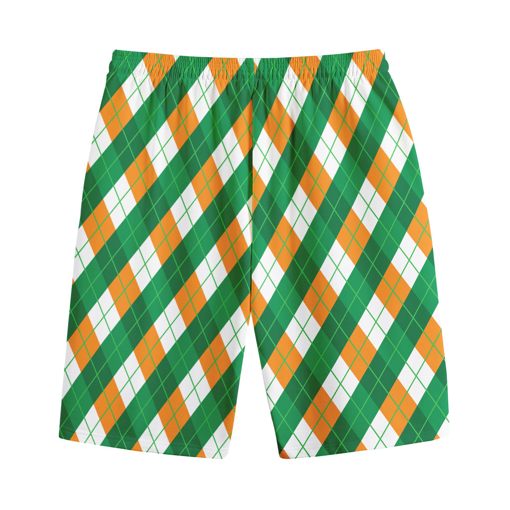 Irish Argyle Pattern Print Cotton Shorts