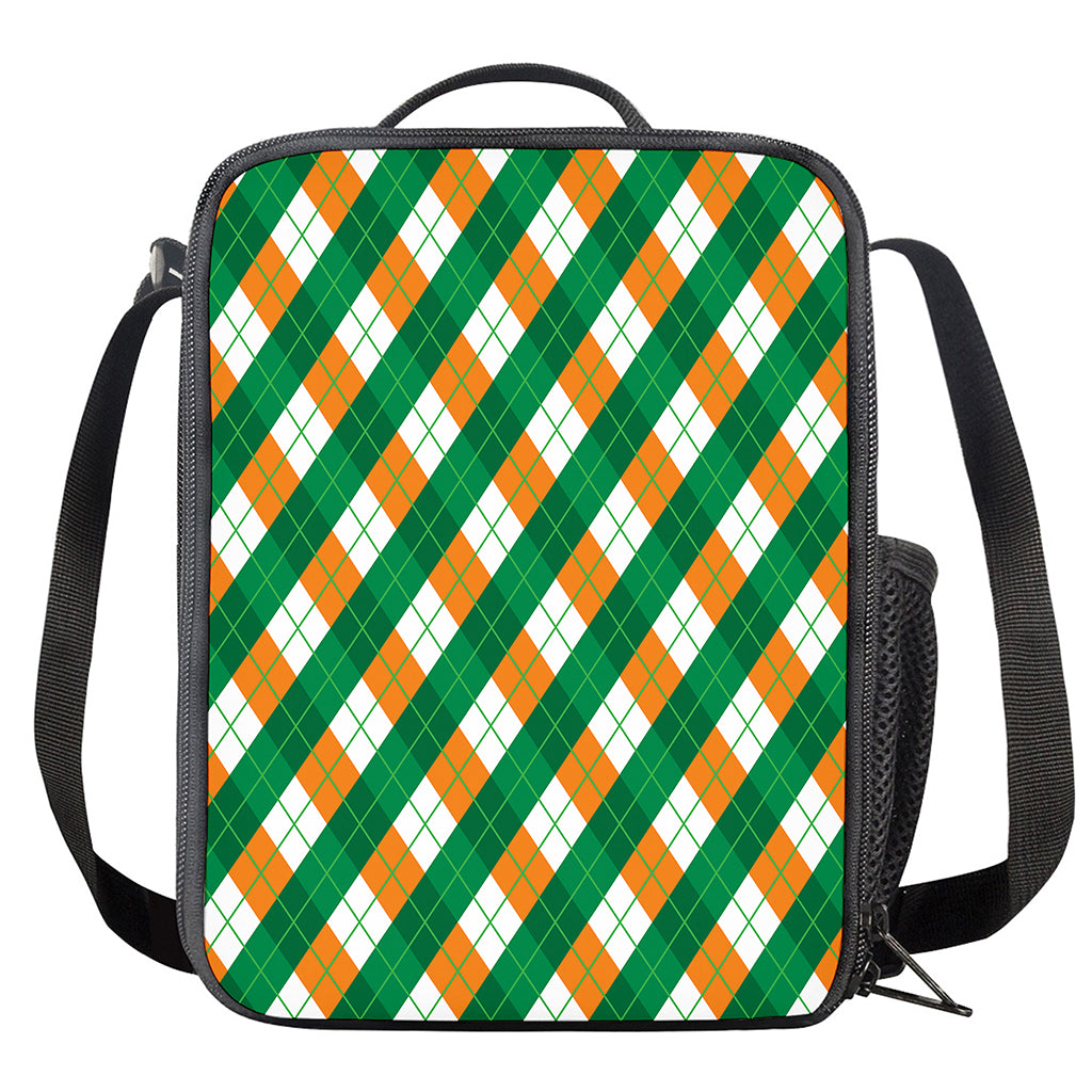 Irish Argyle Pattern Print Crossbody Lunch Bag