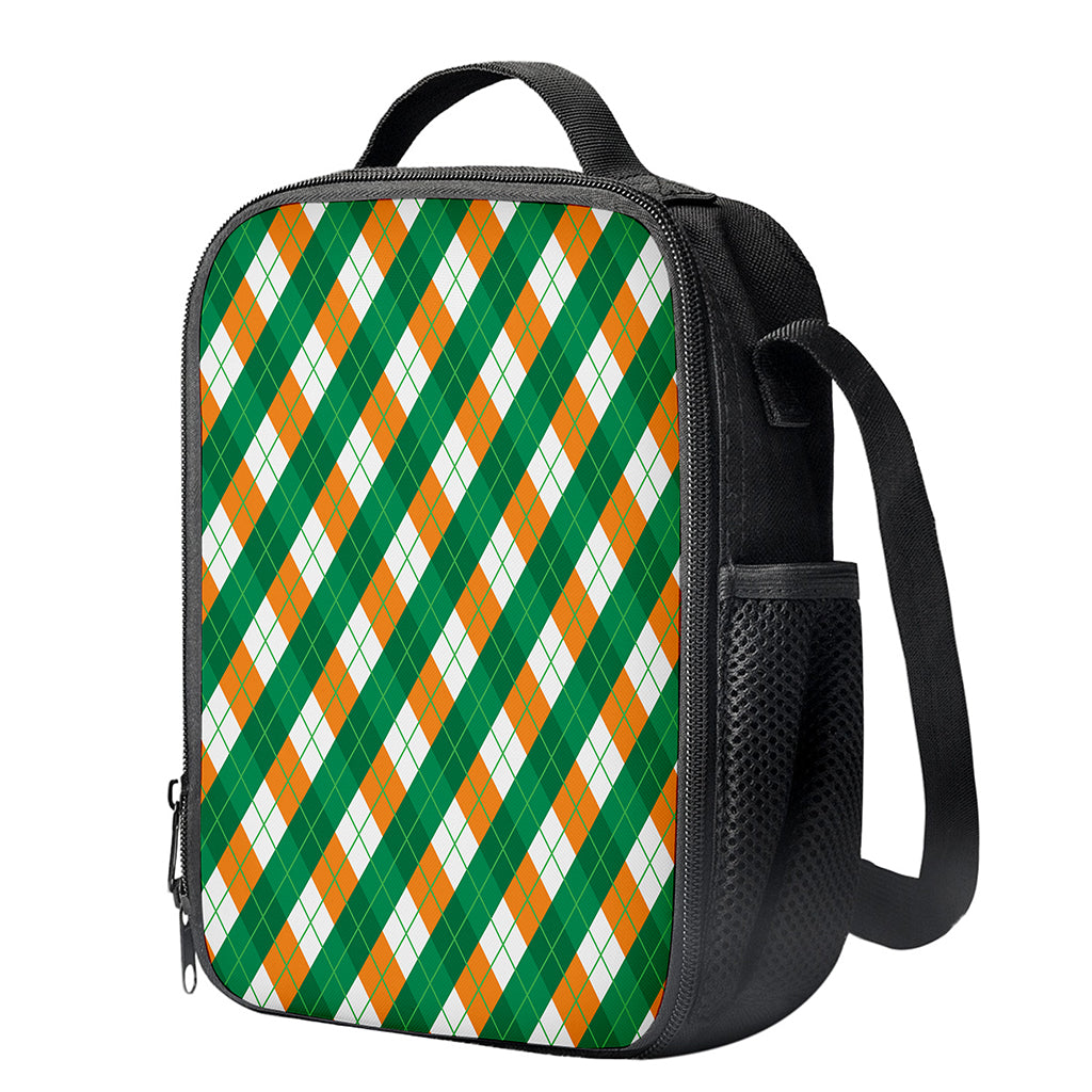 Irish Argyle Pattern Print Crossbody Lunch Bag