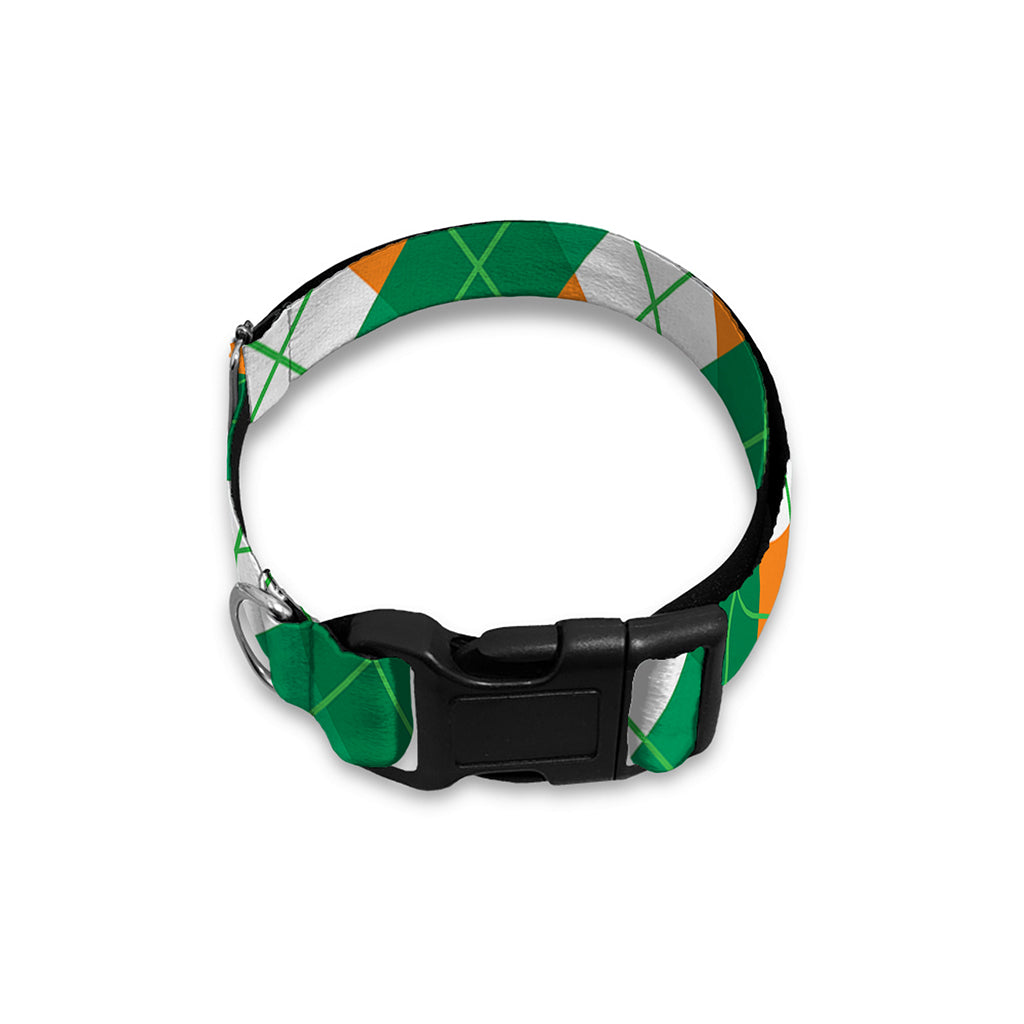 Irish Argyle Pattern Print Dog Collar