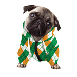 Irish Argyle Pattern Print Dog Zip Up Hoodie