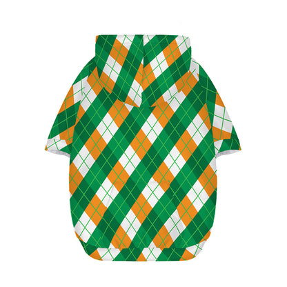 Irish Argyle Pattern Print Dog Zip Up Hoodie