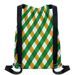 Irish Argyle Pattern Print Drawstring Backpack