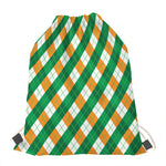 Irish Argyle Pattern Print Drawstring Bag