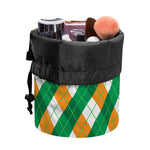 Irish Argyle Pattern Print Drawstring Makeup Bag