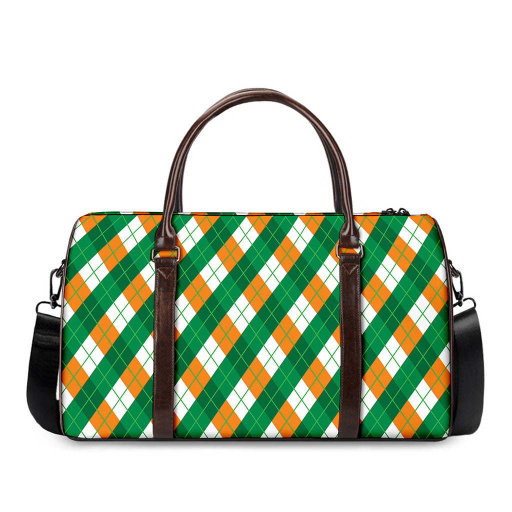 Irish Argyle Pattern Print Duffle Bag