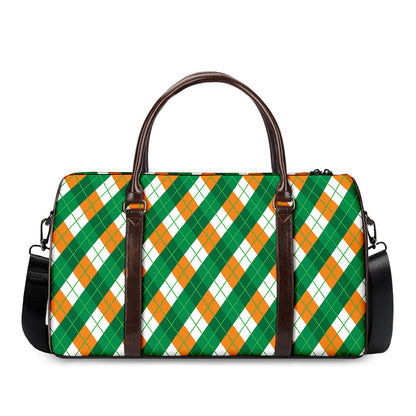 Irish Argyle Pattern Print Duffle Bag