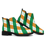 Irish Argyle Pattern Print Flat Ankle Boots