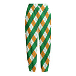 Irish Argyle Pattern Print Fleece Lined Knit Pants