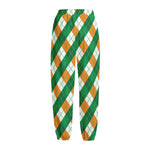 Irish Argyle Pattern Print Fleece Lined Knit Pants