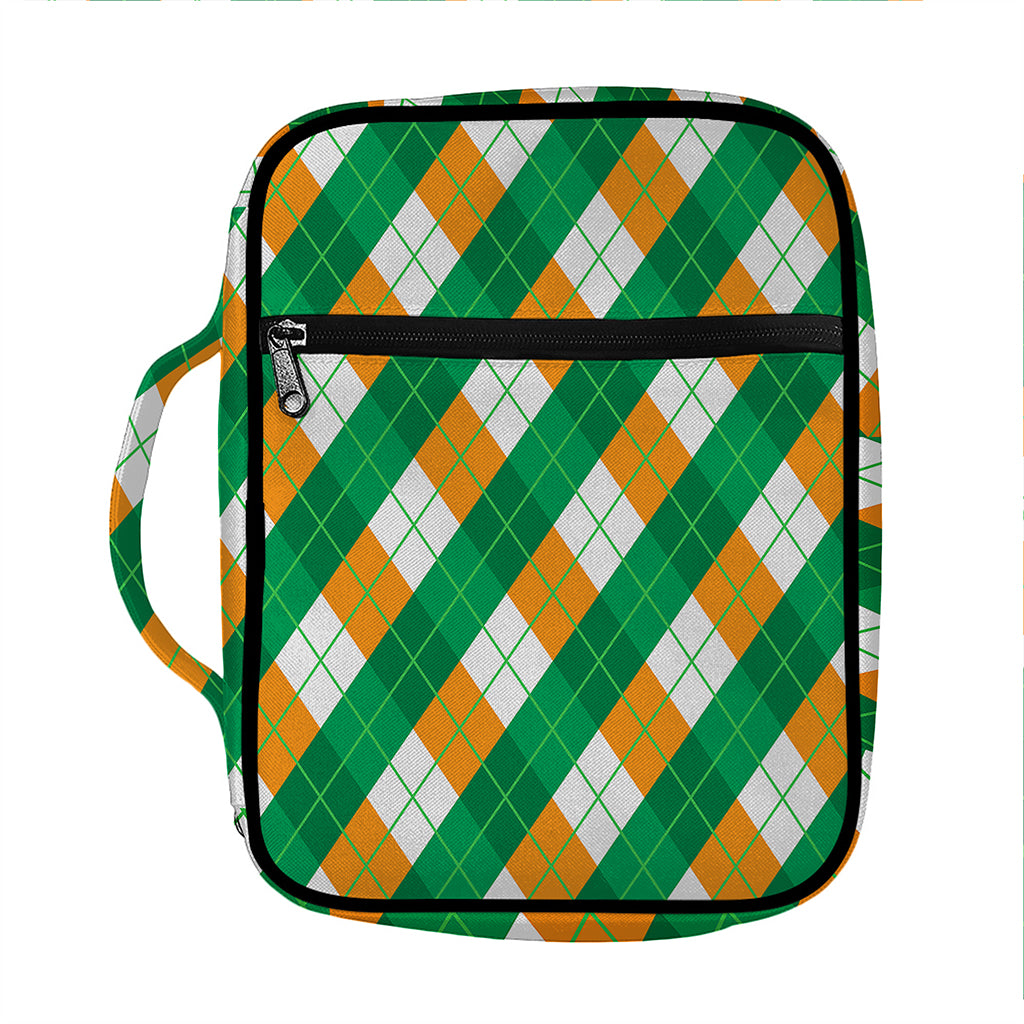 Irish Argyle Pattern Print Front Pocket Bible Bag