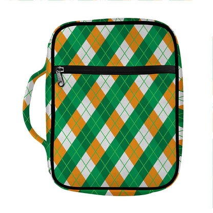 Irish Argyle Pattern Print Front Pocket Bible Bag