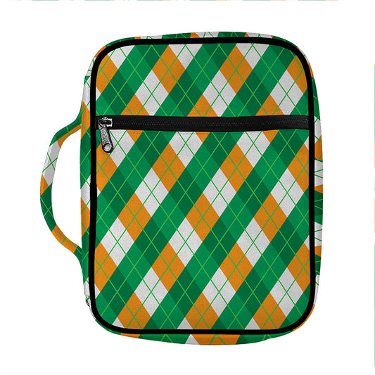 Irish Argyle Pattern Print Front Pocket Bible Bag
