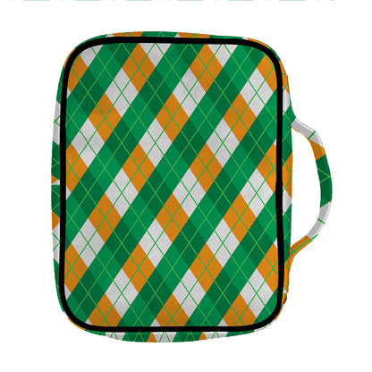 Irish Argyle Pattern Print Front Pocket Bible Bag