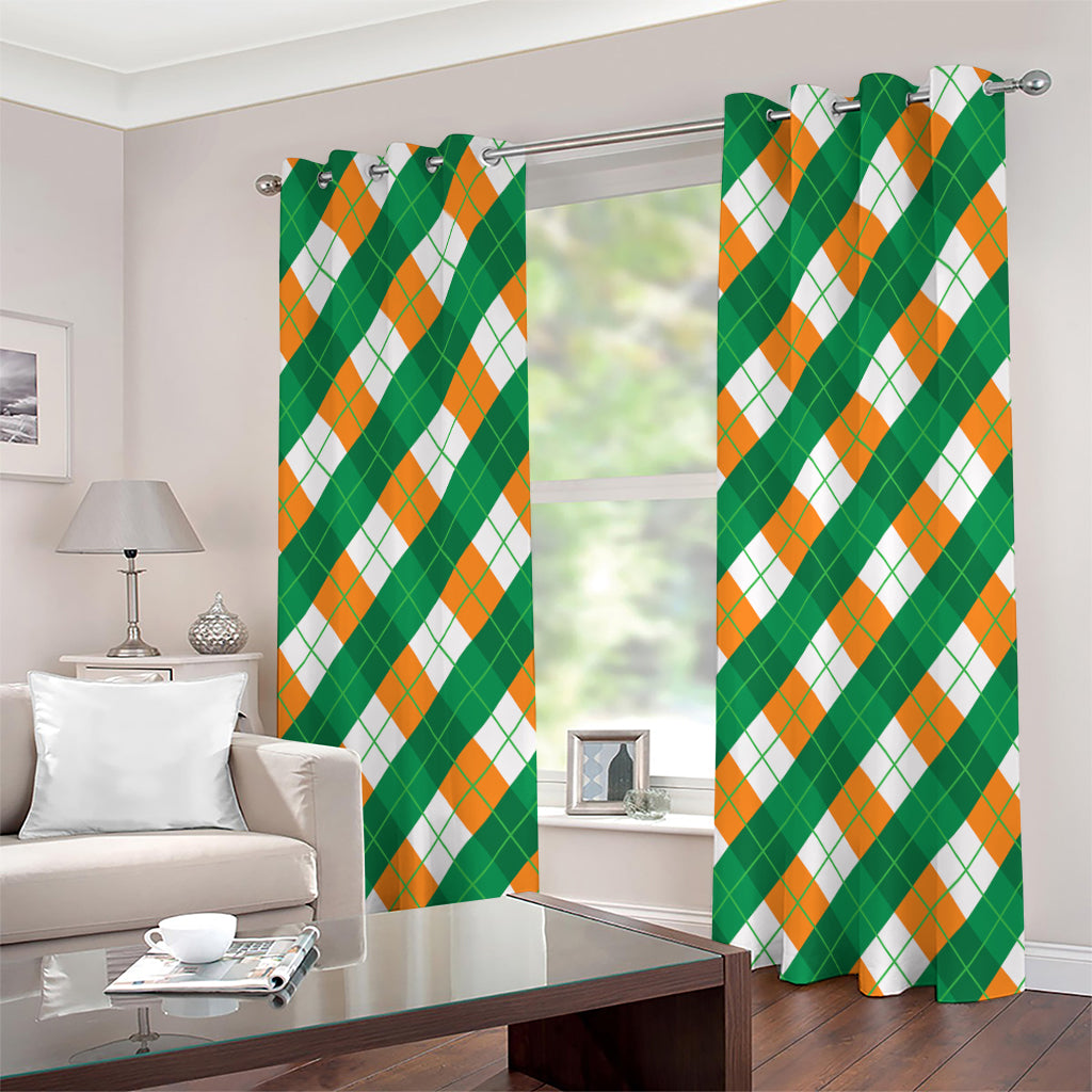 Irish Argyle Pattern Print Grommet Curtains