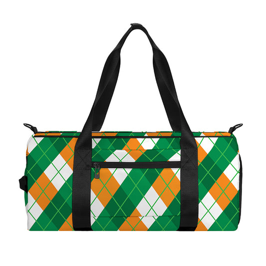 Irish Argyle Pattern Print Gym Bag