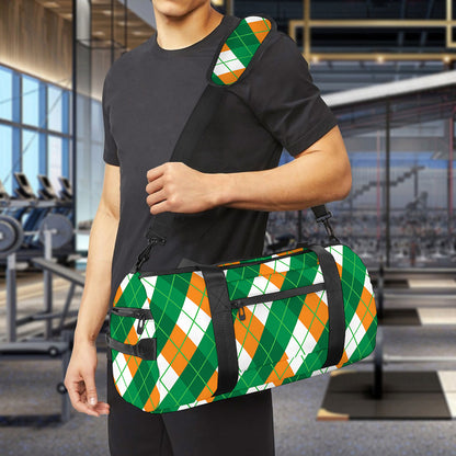 Irish Argyle Pattern Print Gym Bag