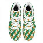 Irish Argyle Pattern Print High Top Leather Sneakers