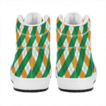 Irish Argyle Pattern Print High Top Leather Sneakers