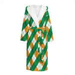 Irish Argyle Pattern Print Hooded Bathrobe