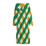 Irish Argyle Pattern Print Hooded Bathrobe