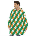 Irish Argyle Pattern Print Hoodie Blanket