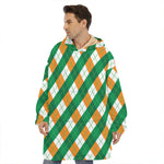 Irish Argyle Pattern Print Hoodie Blanket