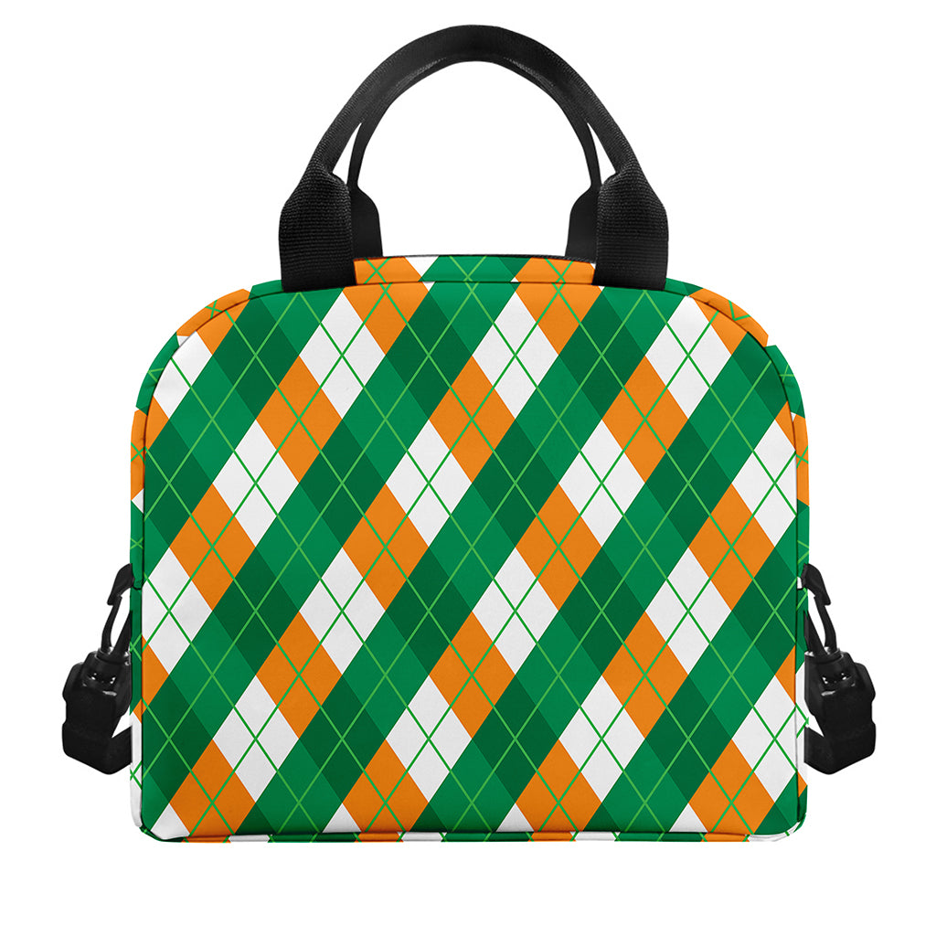 Irish Argyle Pattern Print Insulated Lunch Bag