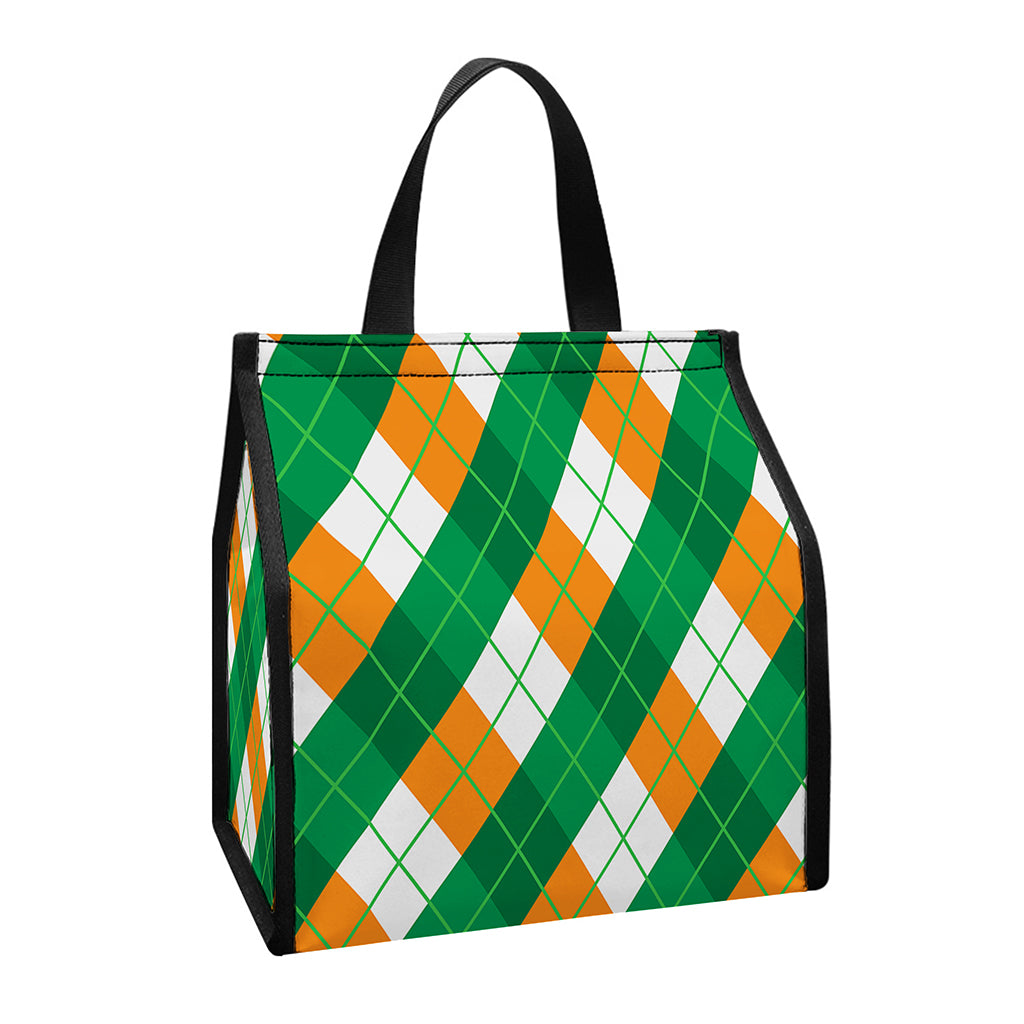 Irish Argyle Pattern Print Insulated Lunch Tote